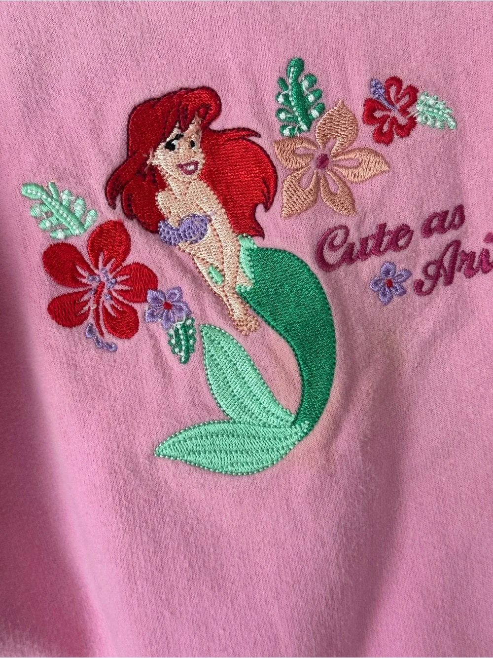 Vintage 90s Disney The Little Mermaid Ariel set embroidered sweatshirt pants y2k